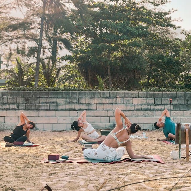 Beach movement class on the sand